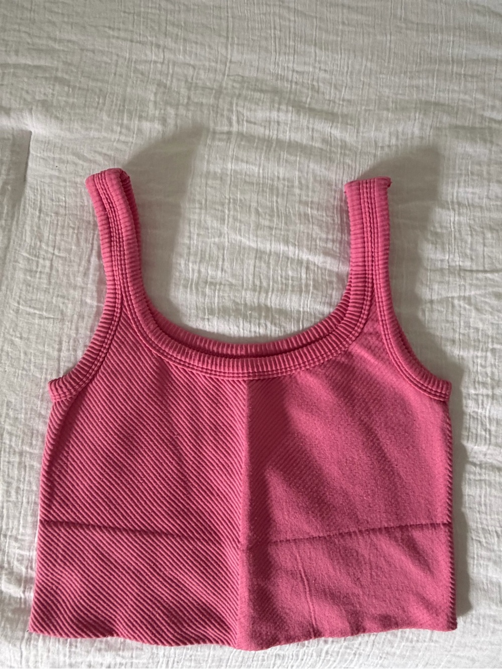 Nikibiki Hot Pink Ribbed Cropped Tank